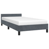 Bed Frame without Mattress Dark Grey Twin Velvet 347598