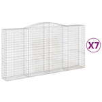 Arched Gabion Baskets 7 pcs 400x50x200/220 cm Galvanised Iron 3147066