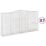 Arched Gabion Baskets 7 pcs 400x50x200/220 cm Galvanised Iron 3147066