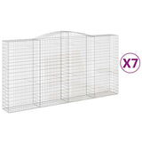 Arched Gabion Baskets 7 pcs 400x50x200/220 cm Galvanised Iron 3147066