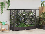 Raised Bed with Trellis and Roof Brown 164 x 40 x 123 cm PP 42032522