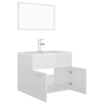 ZNTS Bathroom Furniture Set High Gloss White Engineered Wood 3071321