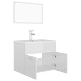 ZNTS Bathroom Furniture Set High Gloss White Engineered Wood 3071321