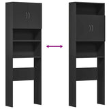 Washing Machine Cabinet Black 64x24x190 cm Engineered Wood 862390