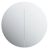 Bathroom Cabinet with Round Mirror&LED Grey 47x47x17.5 cm 345585