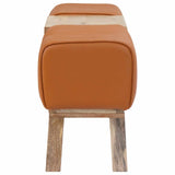 Bench 110 x 30 x 45 cm Real Leather Brown 42042120