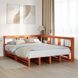Bookcase Bed without Mattress Wax Brown 160x200cm Solid Wood Pine 3324495