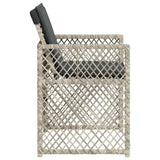 Garden Chairs with Cushions 4 pcs Light Grey Poly Rattan 364954