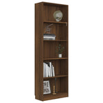 ZNTS 5-Tier Book Cabinet Brown Oak 60x24x175 cm Engineered Wood 815434