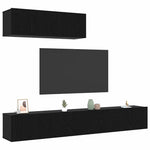 TV Cabinet Set 3 pcs Black oak 200 x 30 x 30 cm Engineered wood 3332502