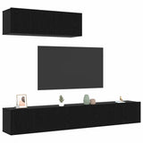 TV Cabinet Set 3 pcs Black oak 200 x 30 x 30 cm Engineered wood 3332502