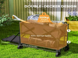 Double Decker Folding Trolley on Wheels, 200KG & 350L Capacity Collapsible Wagon Festival Trolley T3398P348619