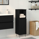 Bathroom Cabinet Black Oak 30 x 30 x 100 cm Engineered Wood 862885