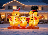 1.9M Lighted Christmas Inflatable Decoration, Inflatable Gingerbread Man Family, Funny Blow Up Yard 95662281
