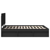 Bed Frame with Headboard Black 160 x 200 cm Solid Pine Wood 3412462