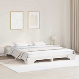Bed Frame White 200 x 200 cm Solid Pine Wood 872849