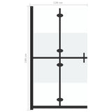 Foldable Walk-in Shower Wall Half Frosted ESG Glass 120x190 cm 151191