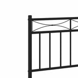 Metal Bed Frame without Mattress with Headboard Black 150x200cm 373693