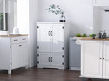Accent Floor Storage Cabinet Kitchen Cupboard with Adjustable Shelves and 2 Lower Doors, White T3398P341252