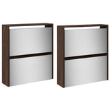 Shoe Cabinet with Mirror 4-Layer Brown Oak 63x17x134 cm 3228279