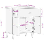 ZNTS Bedside Cabinet 50x33x60 cm Solid Wood Mango 358259