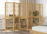 Room Divider 6 Panels Brown Solid Wood Paulownia 358874