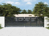 Garden Gate Anthracite 300x75 cm Steel 154565