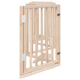 Dog Gate with Door Foldable 6 Panels 300 cm Poplar Wood 352173