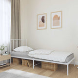 Metal Bed Frame without Mattress with Headboard White 90x200cm 350924