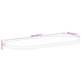Table Top 120x50x2.5 cm Oval Solid Wood Mango 370148