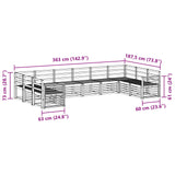 Sofa Sets 10 pcs Natural Solid Acacia Wood 3375569