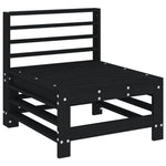 ZNTS Garden Middle Sofas 2 pcs Black Solid Wood Pine 825643