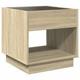 ZNTS Bedside Table with Infinity LED Sonoma Oak 50x50x50 cm 3284086