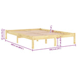 Bed Frame without Mattress Solid Wood Super King Size 810032