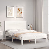 Bed Frame without Mattress White 140x200 cm Solid Wood Pine 3193662