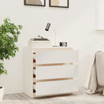 Bedside Cabinet White 60x36x64 cm Solid Pinewood 808094