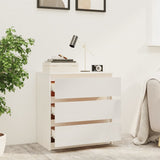 Bedside Cabinet White 60x36x64 cm Solid Pinewood 808094