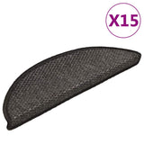 Self-adhesive Stair Mats Sisal-Look 15 pcs 56x20 cm Anthracite 326861
