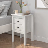Bedside Cabinet White 40x35x61.5 cm Solid Wood Pine 813691