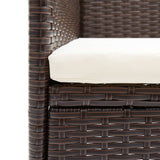 Garden Dining Chair Set of 2 Brown Poly rattan, Powder-Coated Steel 318496