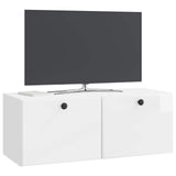 Wall-Mounted TV Cabinet 78.5 x 31 x 30 cm High Gloss White 899229