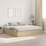 Storage Bed Frame Sonoma Oak 200 x 200 cm Engineered Wood 3335359