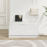 Shoe Bench High Gloss White 80x24x45 cm Engineered Wood 342643