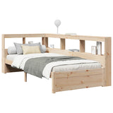 Bookcase Bed without Mattress 75x190 cm Solid Wood Pine 3324368