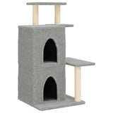 Cat Tree with Sisal Scratching Posts Light Grey 97 cm 172113