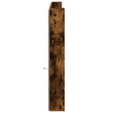 Headboard Cabinet with LED Smoked Oak 220x16.5x103.5 cm 839277