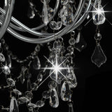 Chandelier with Beads Silver 12 x E14 Bulbs 281610