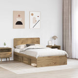 Bed Frame Artisian Oak 120 x 200 cm Solid Pine Wood 3412104