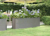 Garden Raised Bed Galvanised Steel 152x40x68 cm Grey 318894
