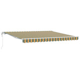 Retractable Awning Manual Green and yellow 400 x 300 cm Fabric 3330705